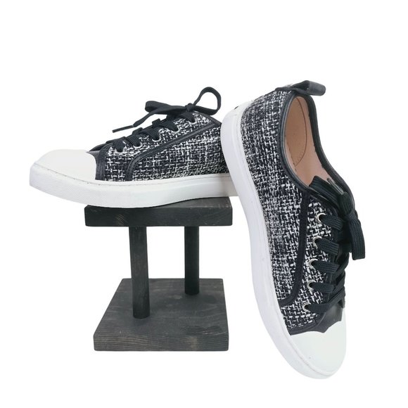 Kate Spade Avery Tweed Scallop Lace-up Sneaker, Sz 7.5 - Picture 2 of 12